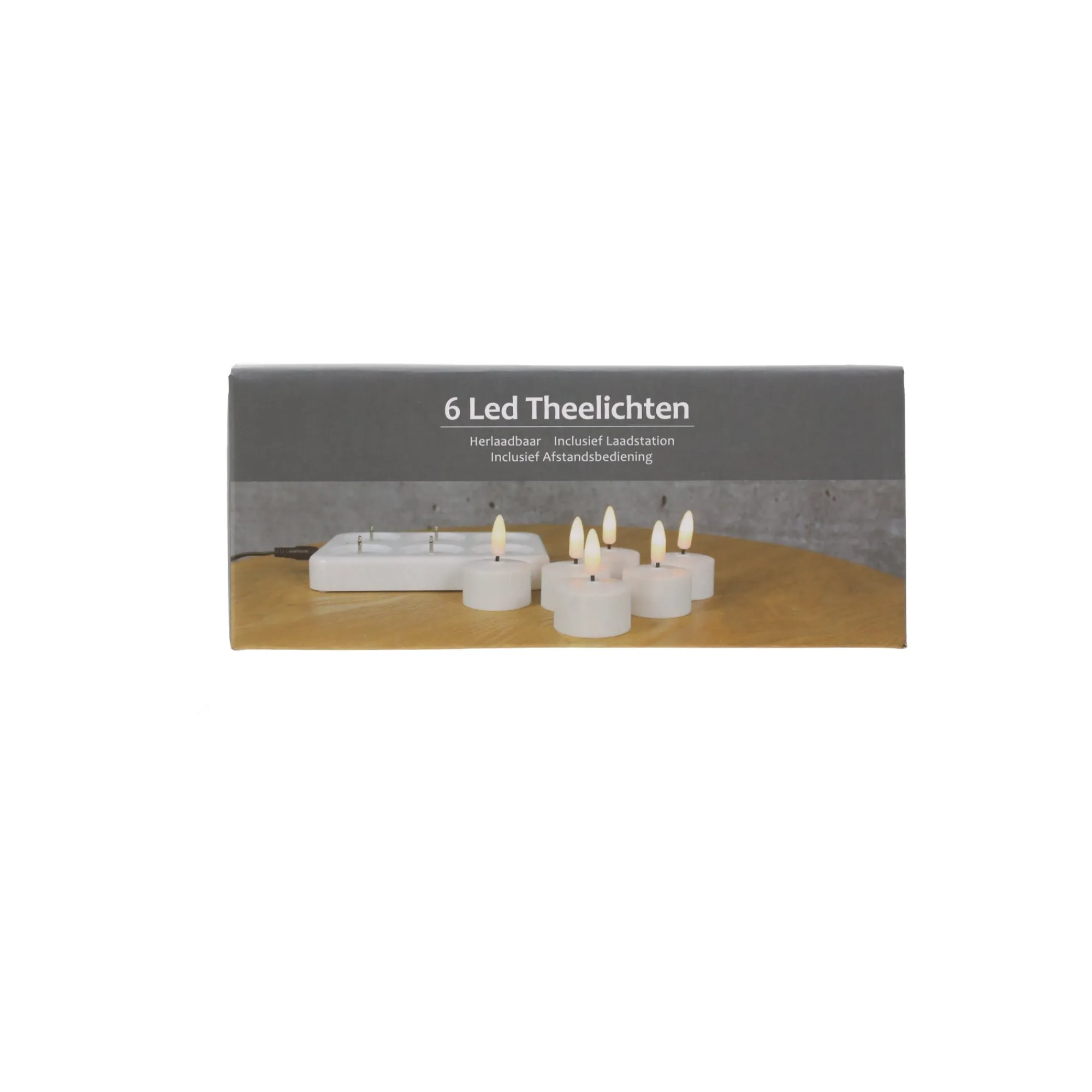 O'malley Kaarsen>Theelicht LED 6 stuks - warm wit - oplaadbaar