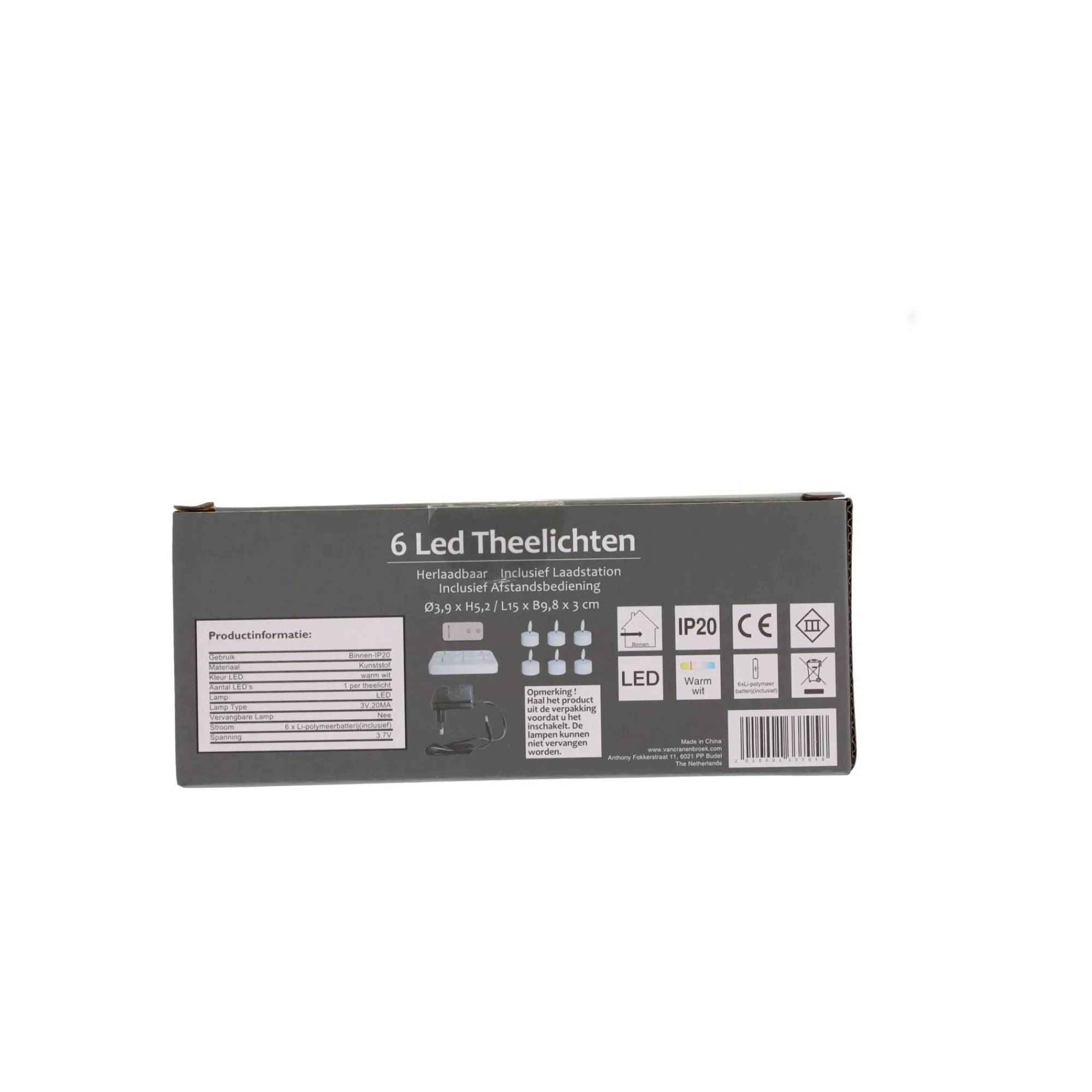 O'malley Kaarsen>Theelicht LED 6 stuks - warm wit - oplaadbaar