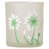 O'malley Kaarsen>Theelichthouder glas bloem wit 8 cm