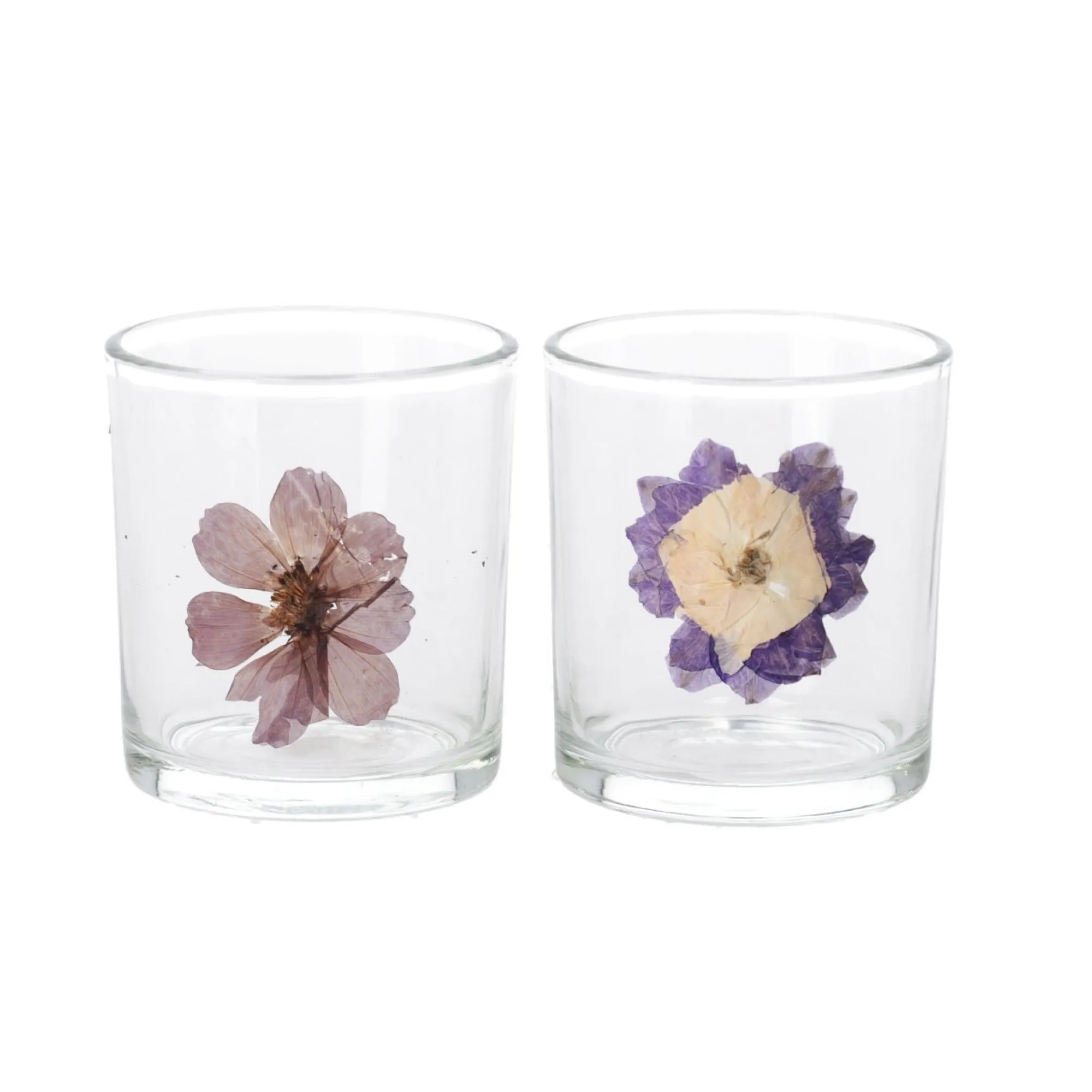 O'malley Kaarsen>Theelichthouder glas bloem 8 cm