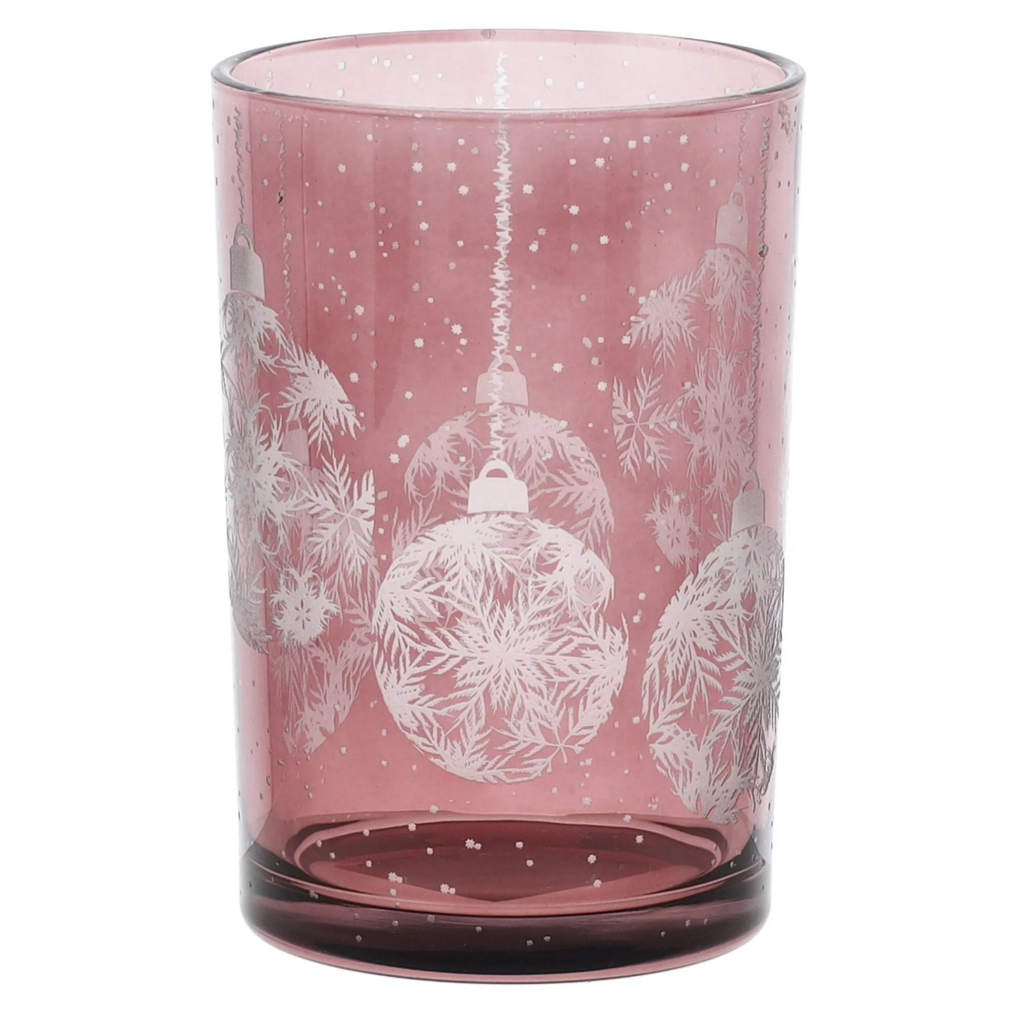 Kerstdecoratie>Theelichthouder glas kerstbal 12 x 18 cm
