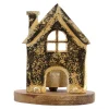 O'malley Kaarsen>Theelichthouder huis mango 13 x 10 cm