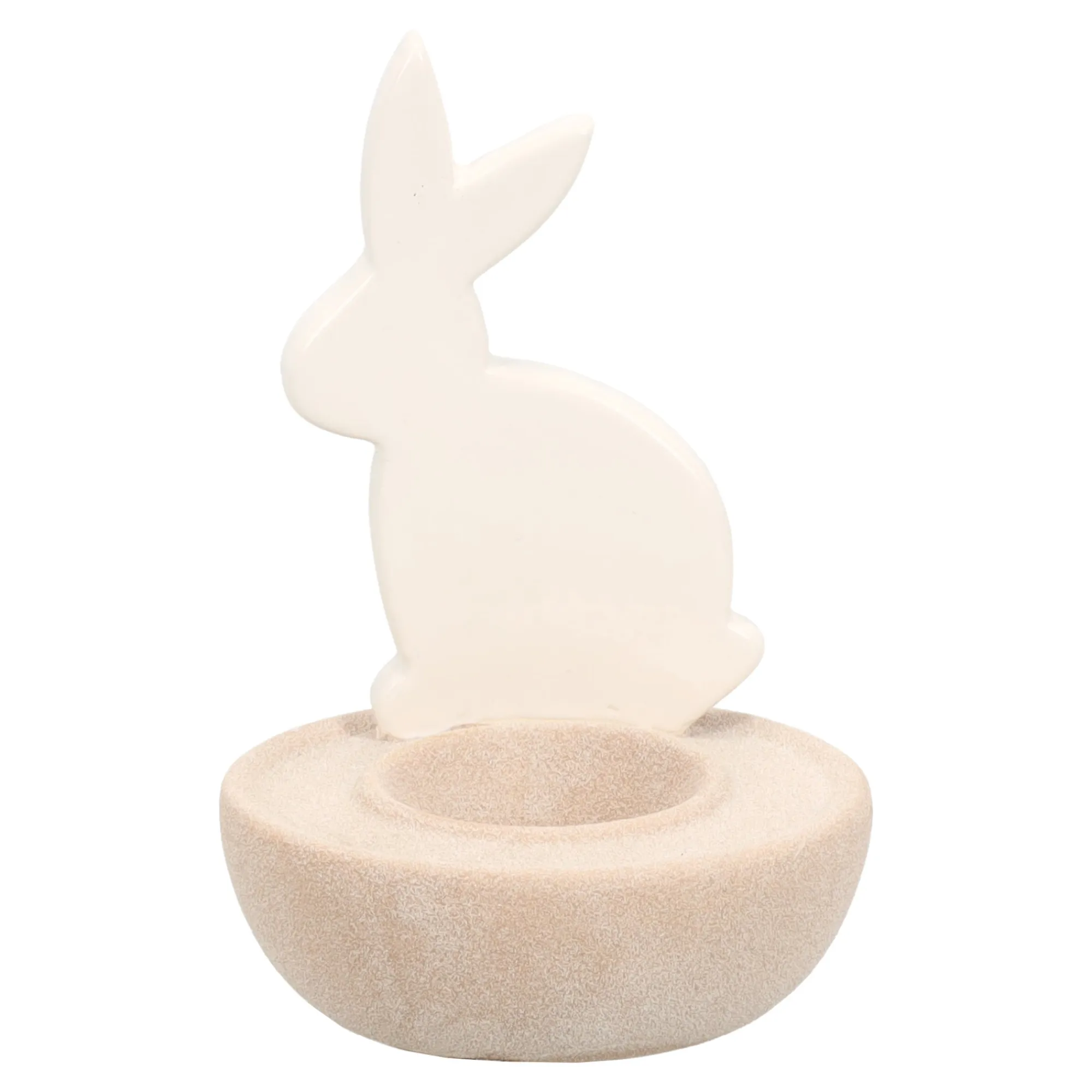 Van Cranenbroek Pasen|Kaarsen>Theelichthouder konijn wit 12cm