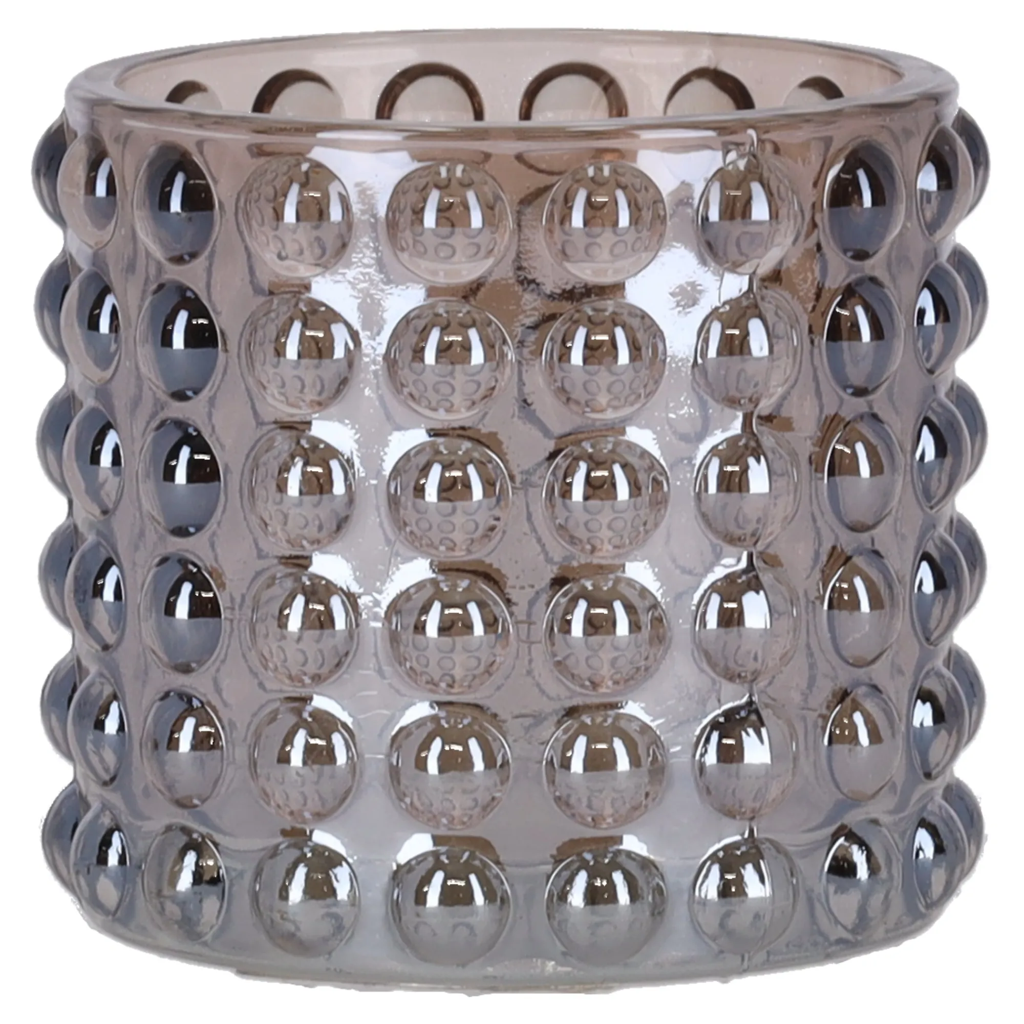 Natural Collections Kaarsen>Theelichthouder van bruin glas 7 x 7 x 6 cm 3 assorti