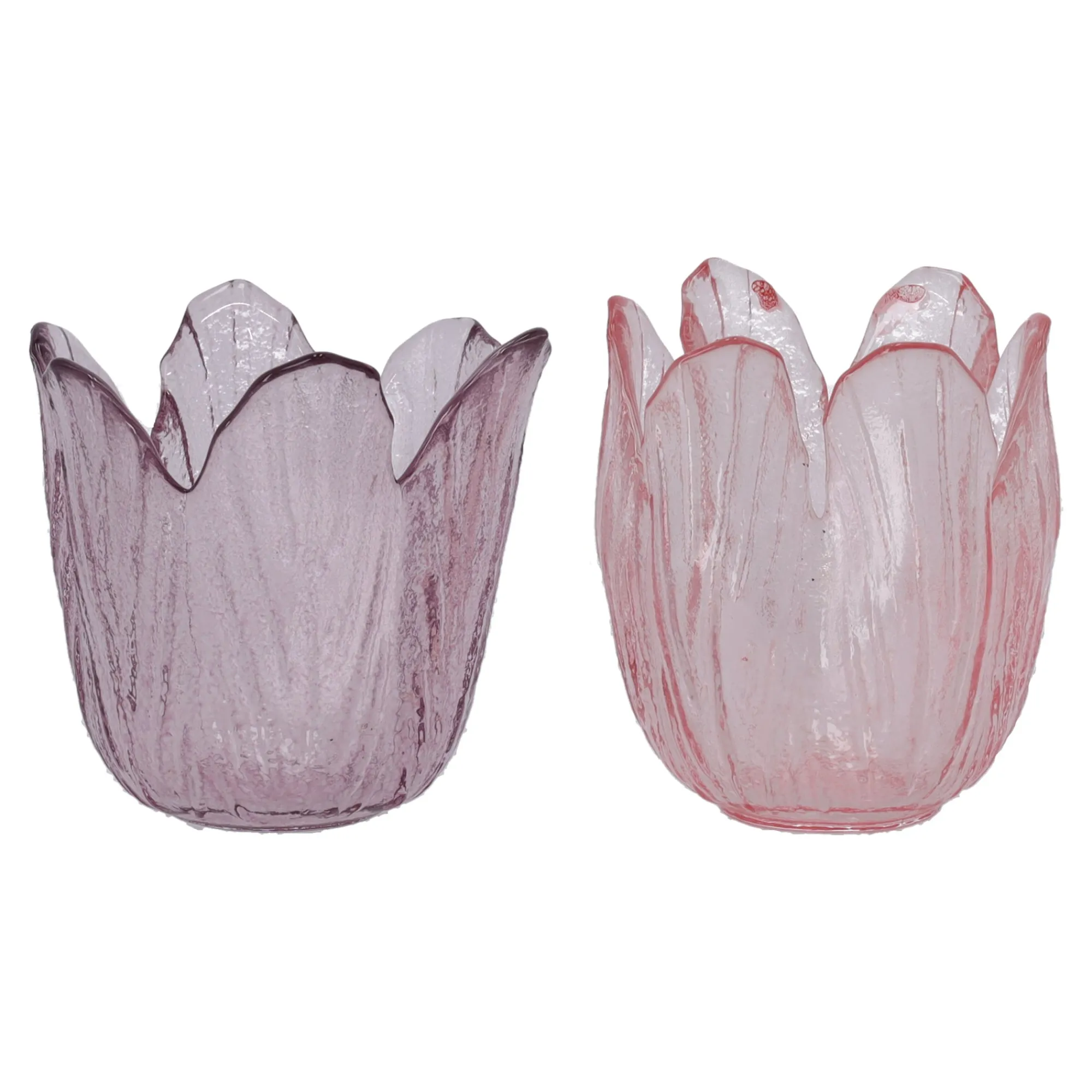 Natural Collections Kaarsen>Theelichthouder van glas met bloemmotief, 7 cm diver...