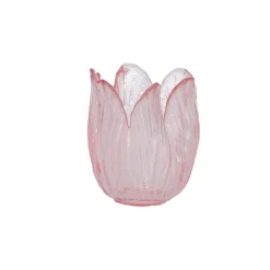 Natural Collections Kaarsen>Theelichthouder van glas met bloemmotief, 7 cm diver...