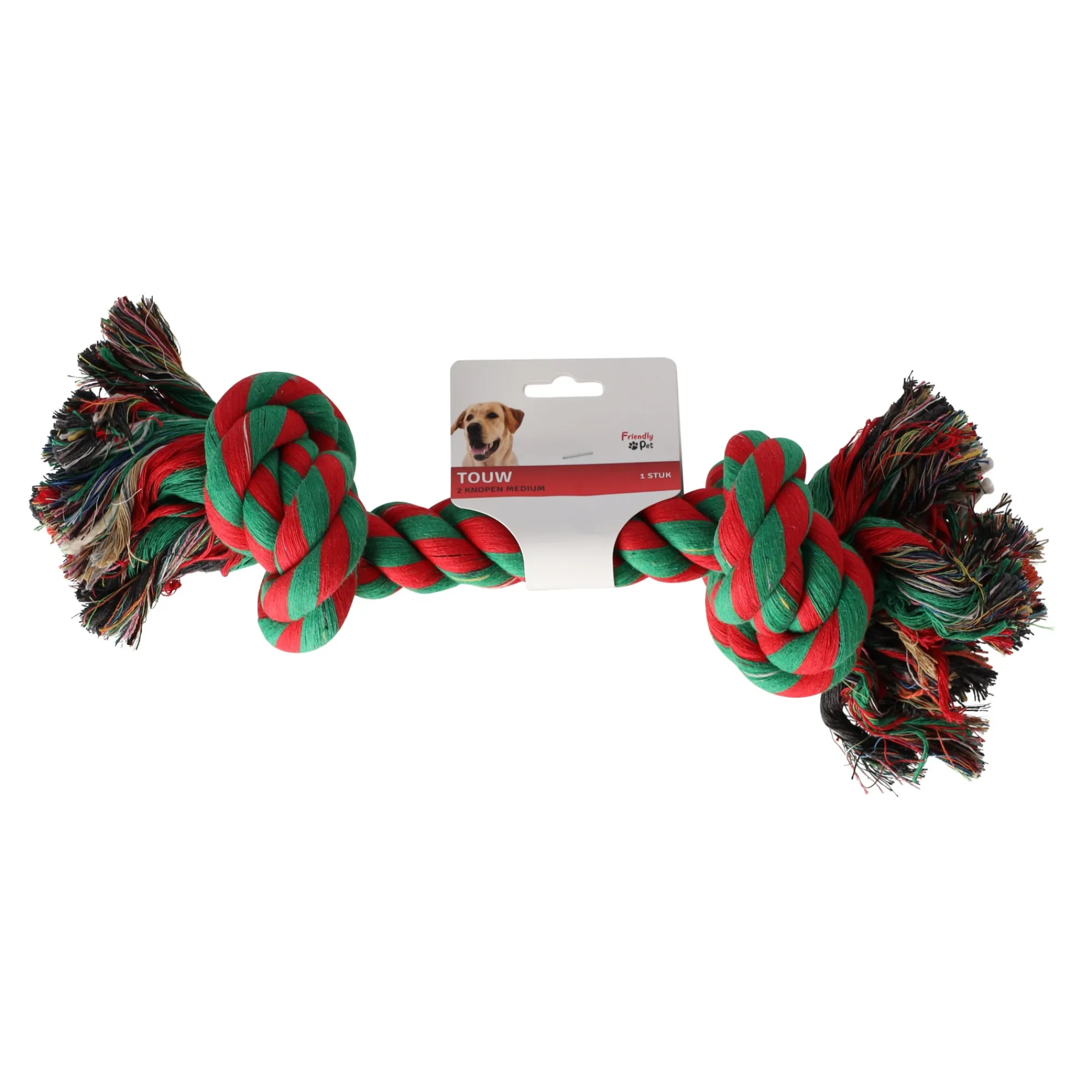 Friendly Pet Hondenspeelgoed>Touw hond kleur 2 knopen jumbo