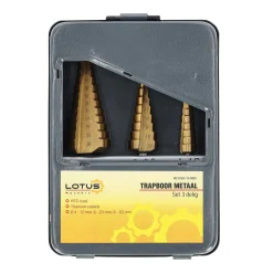 Lotus Toebehoren Elektrisch Gereedschap>Trapboor set 3-delig metaal 4-30 mm