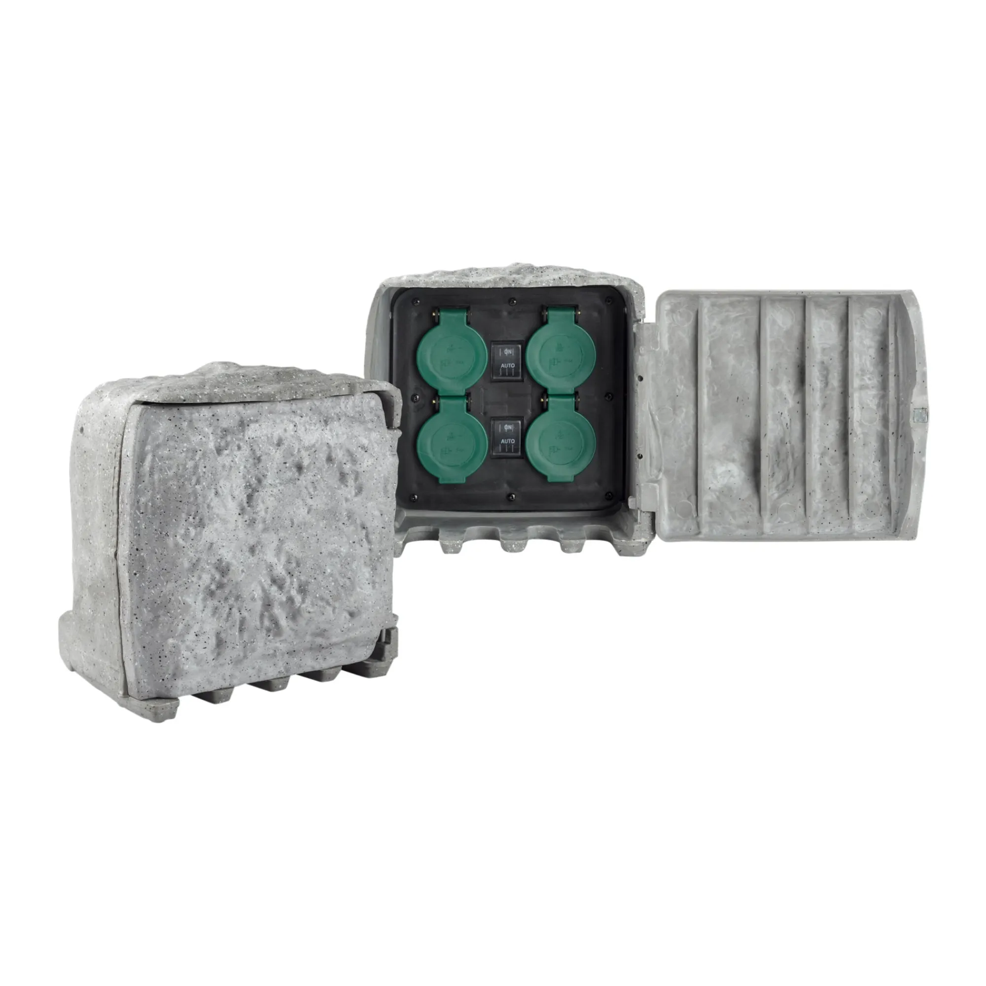 Diamant Stekkerdoos En Verlengsnoeren>Tuincontactdoos steen 4x230V NL