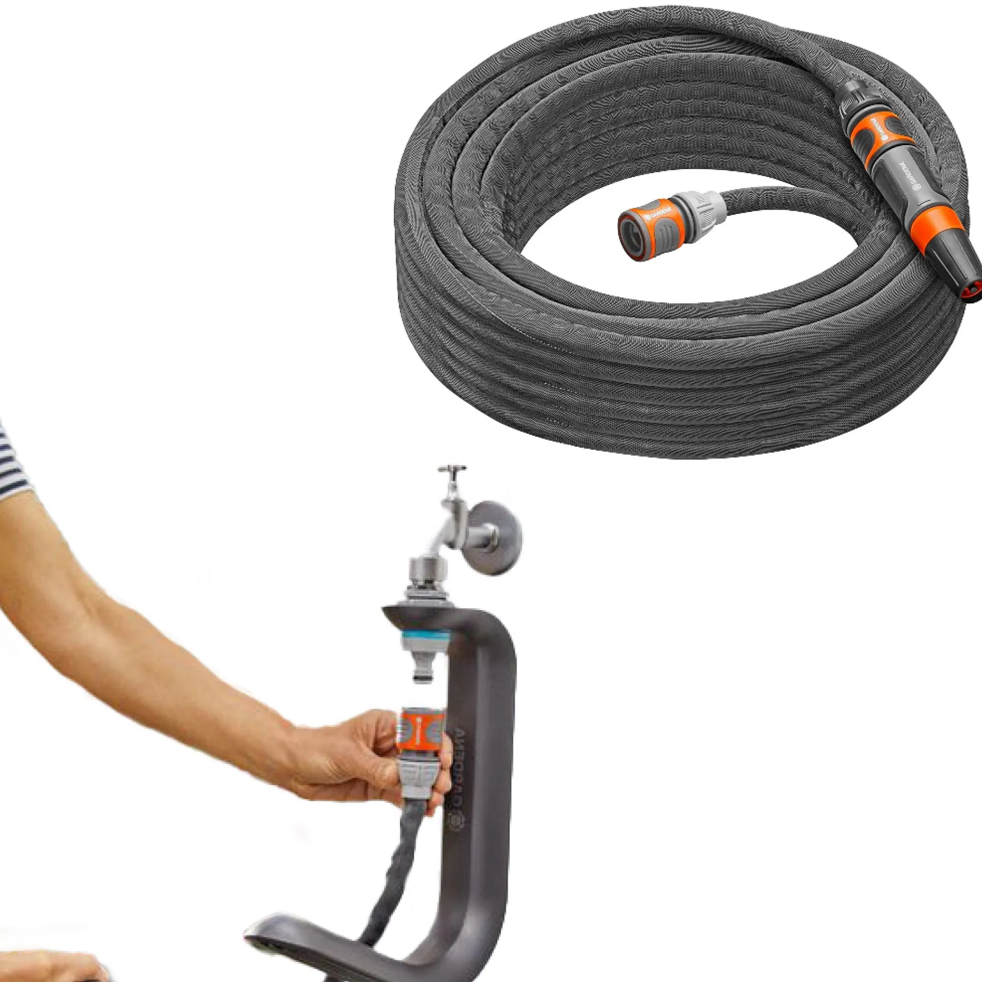 Gardena Pompen En Sproeien>Tuinslang Liano 15m +broes +beugel 18596