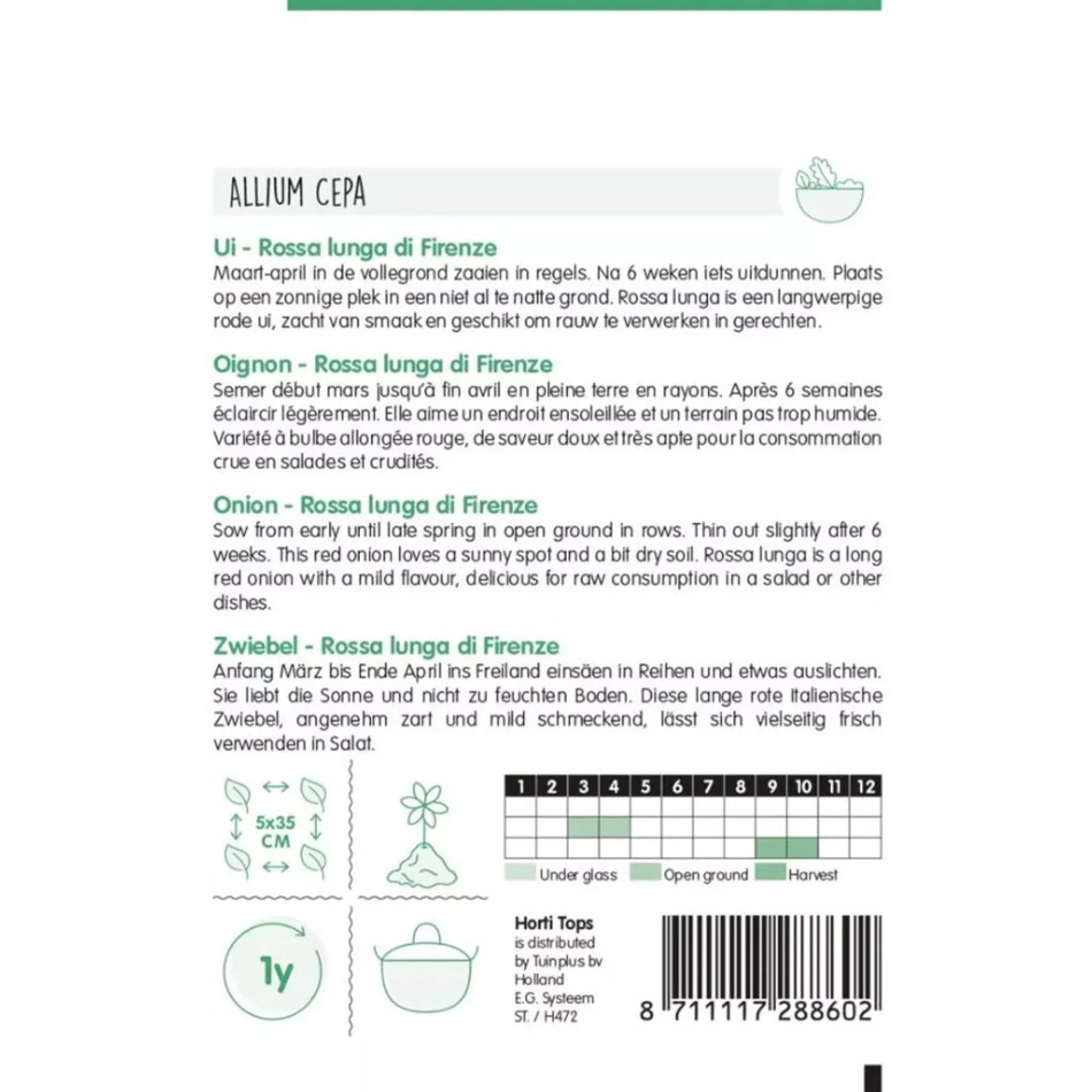 Horti Tops Moestuin>Uien Rossa Lunga di Firenze