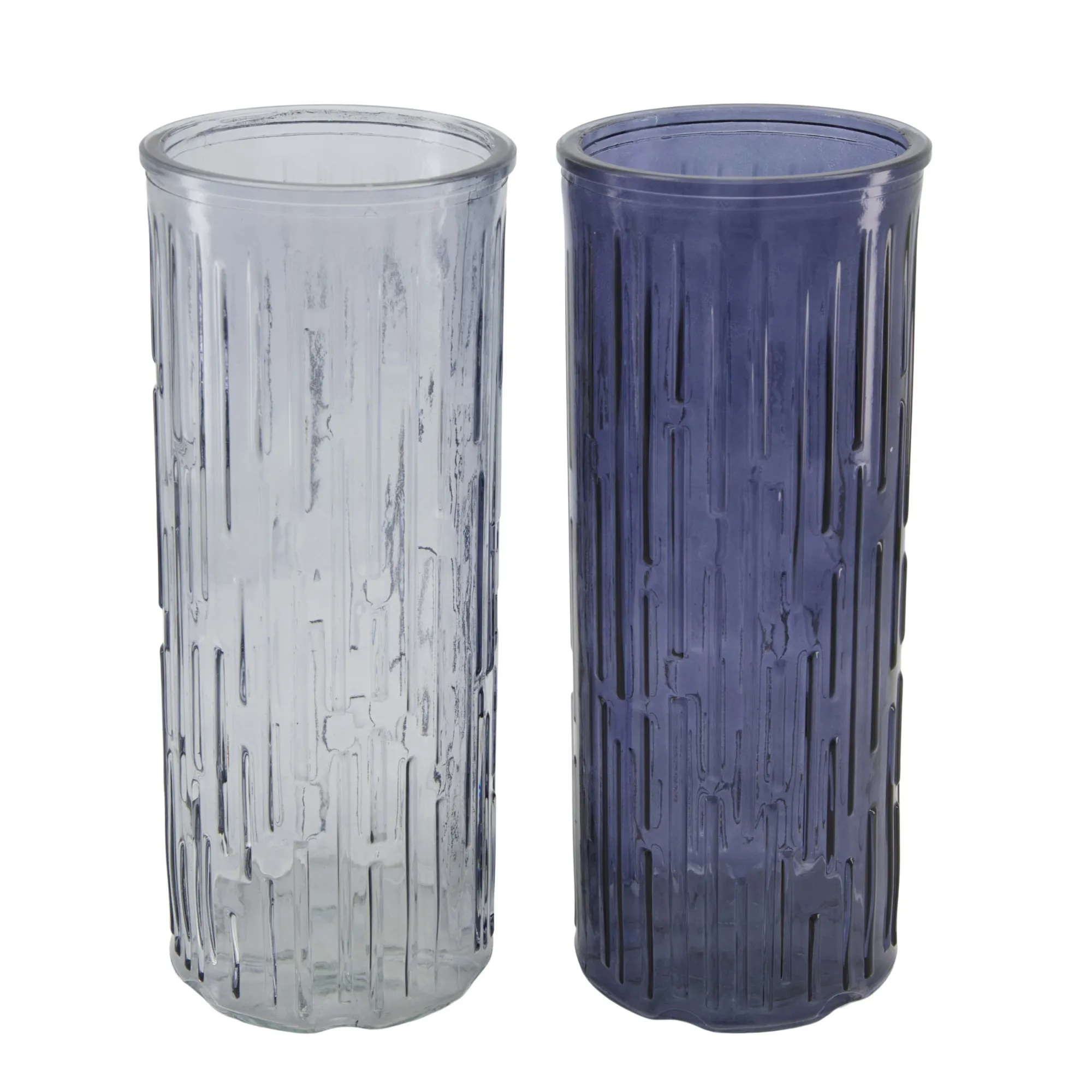 Natural Collections Vazen En Potten>Vaas glas blauw 10 x 25 cm 2 assorti