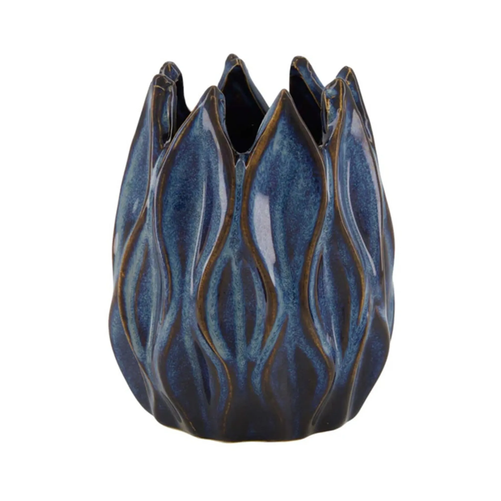 Natural Collections Vazen En Potten>Vaas keramiek blauw 11 x 11 x 14 cm