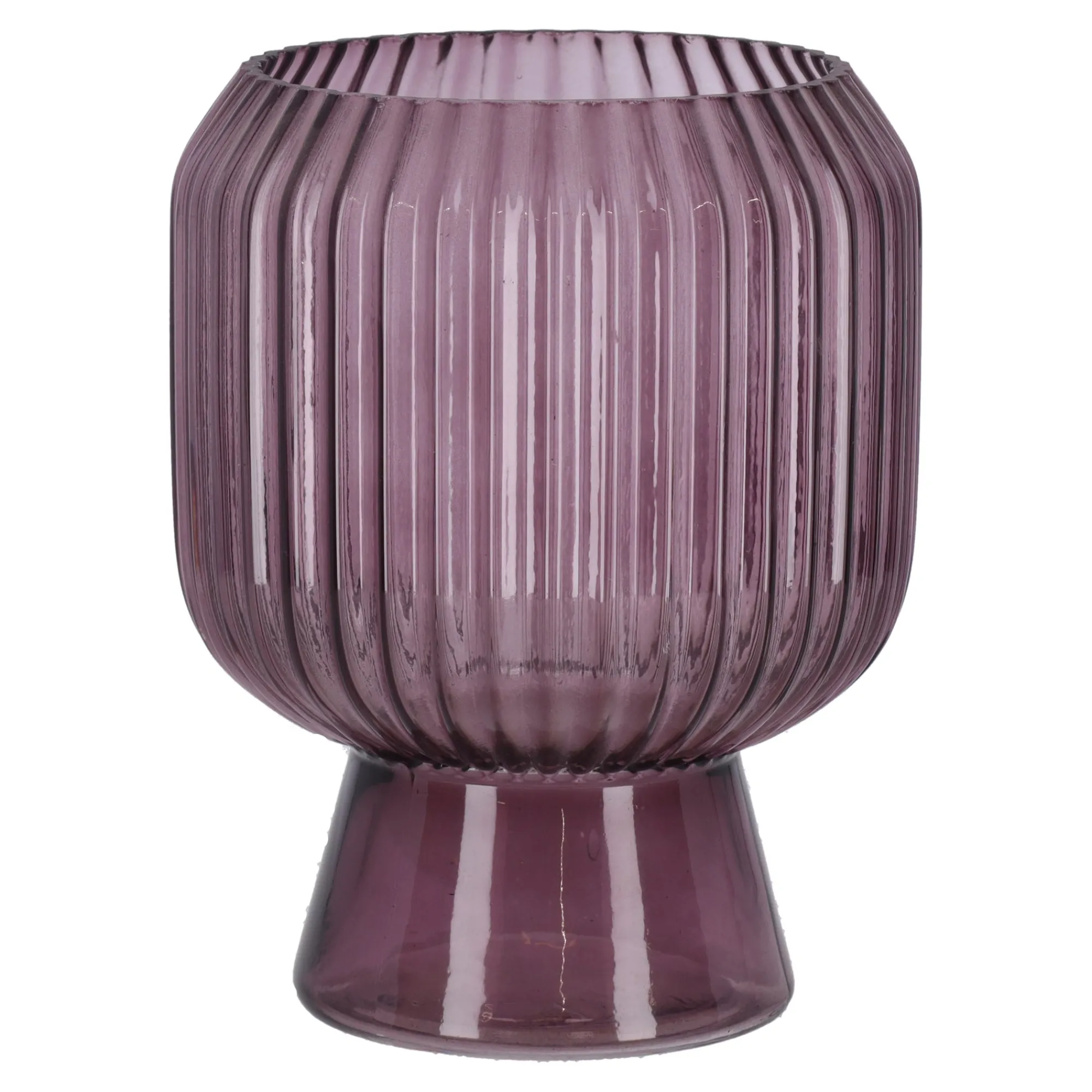 Vazen En Potten>Vaas van glas, 19 cm roze, 2 assorti