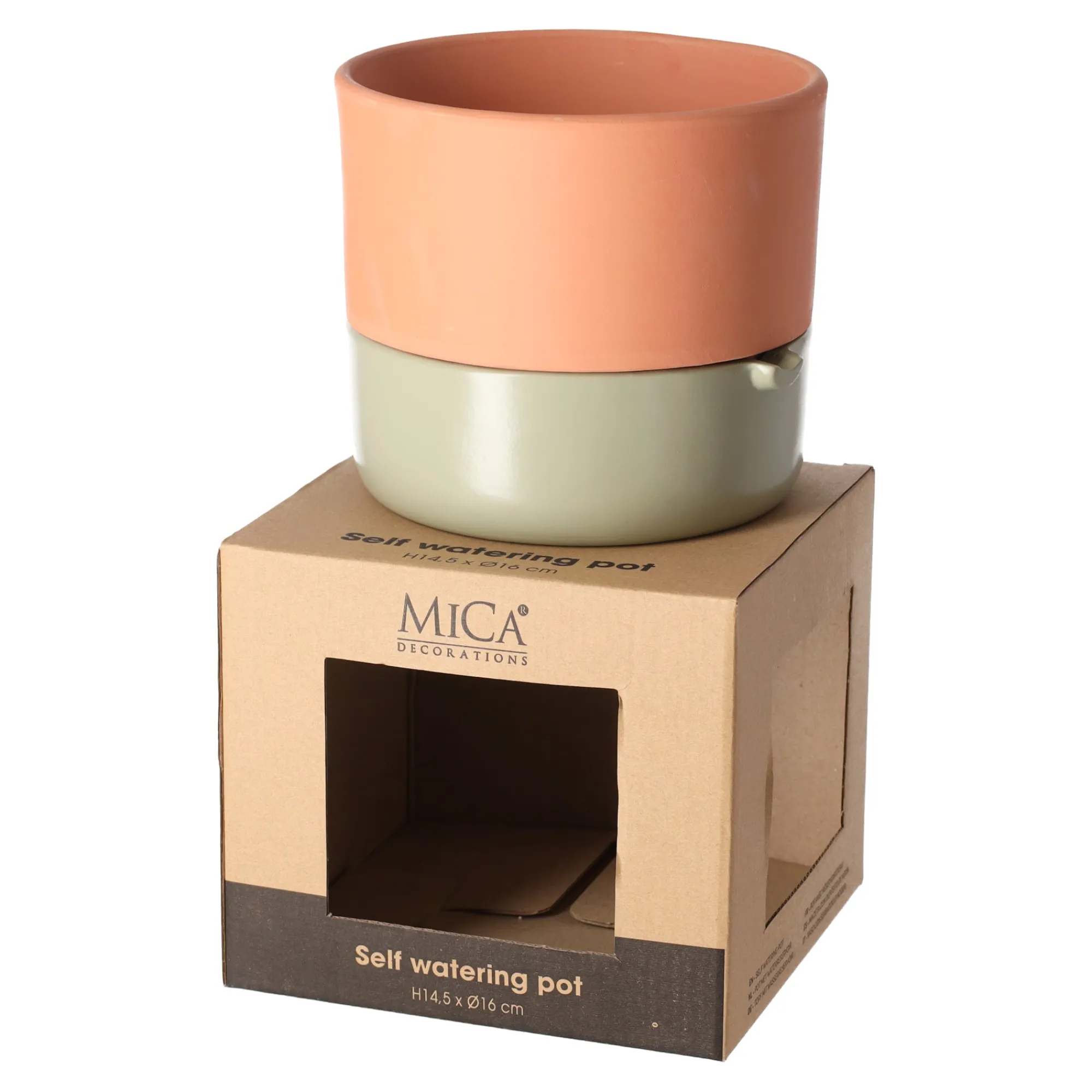 Mica Decorations Woondecoratie>Venna selfwatering planter groen 14 x 16 cm