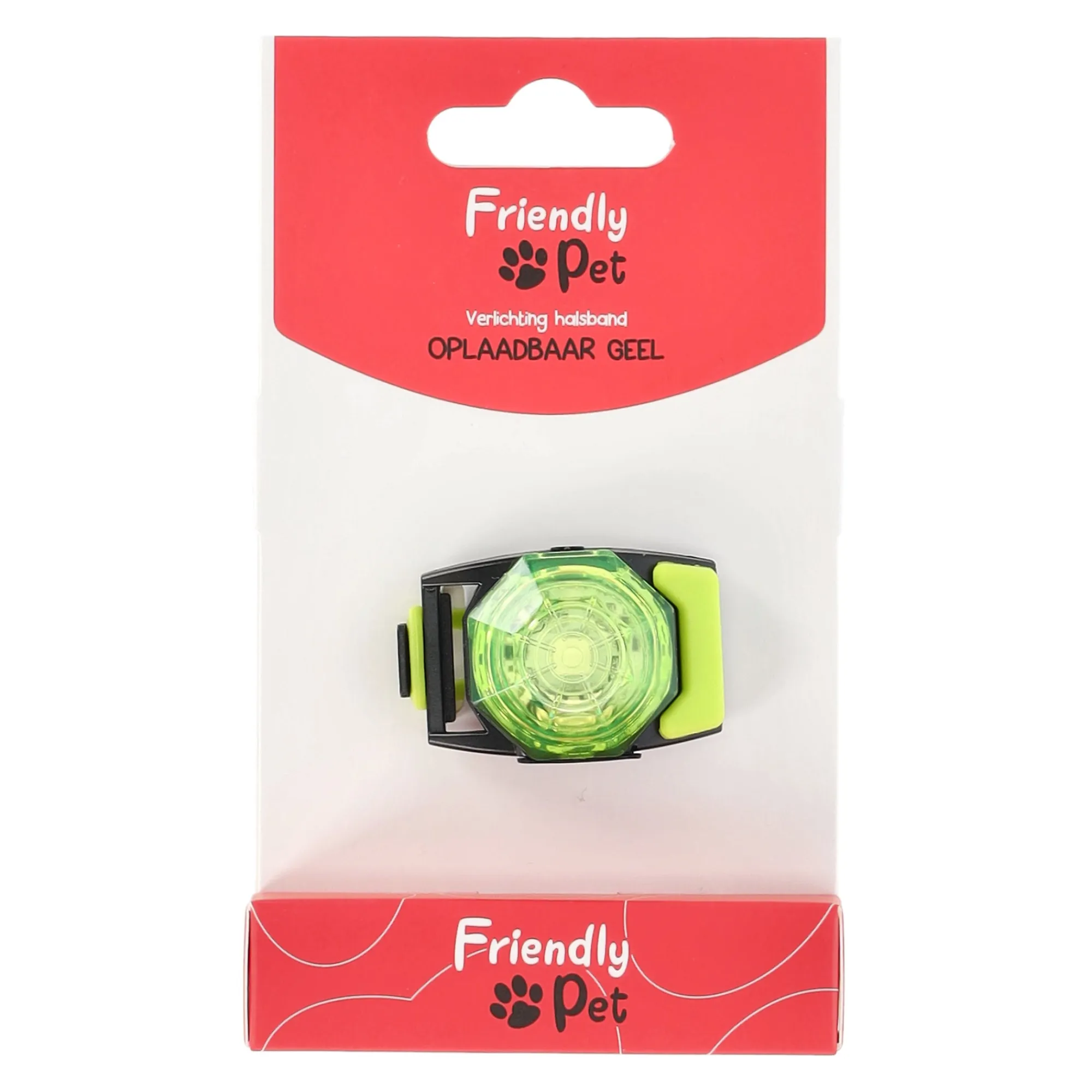 Friendly Pet Hondenriem>Verlichting halsband oplaadbaar geel