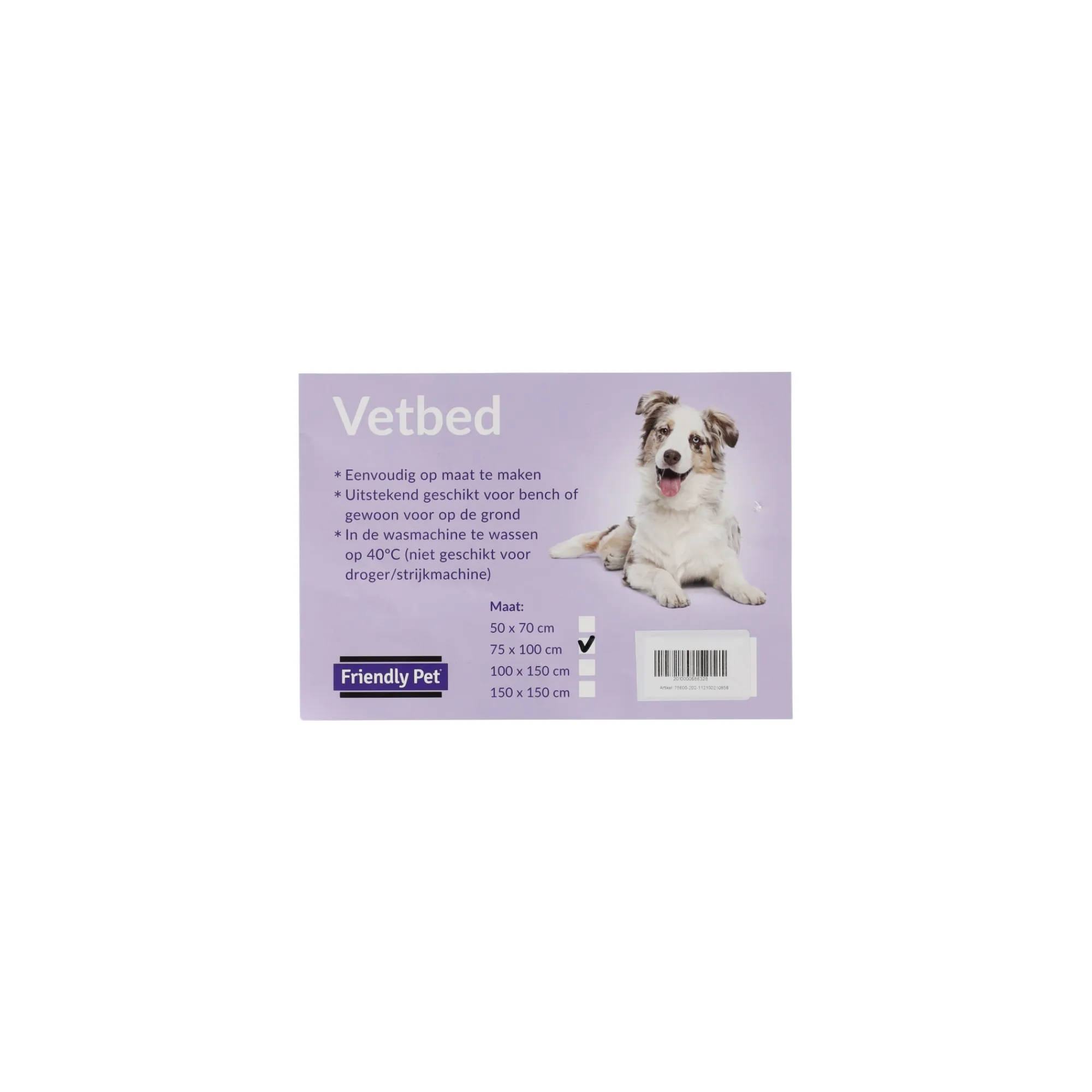Friendly Pet Hondenmand>Vetbed 75x100cm grijs FP