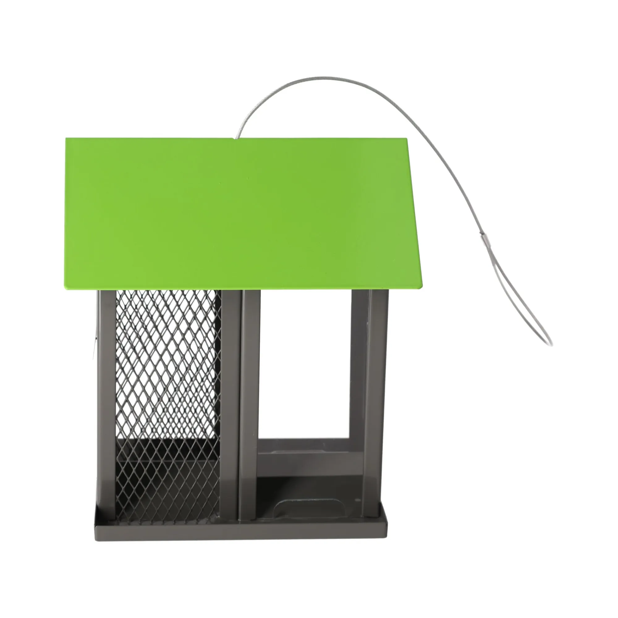 Flamingo Tuinvogels>Voedersilo Yrsa zaden+noten metaal grijs/groen