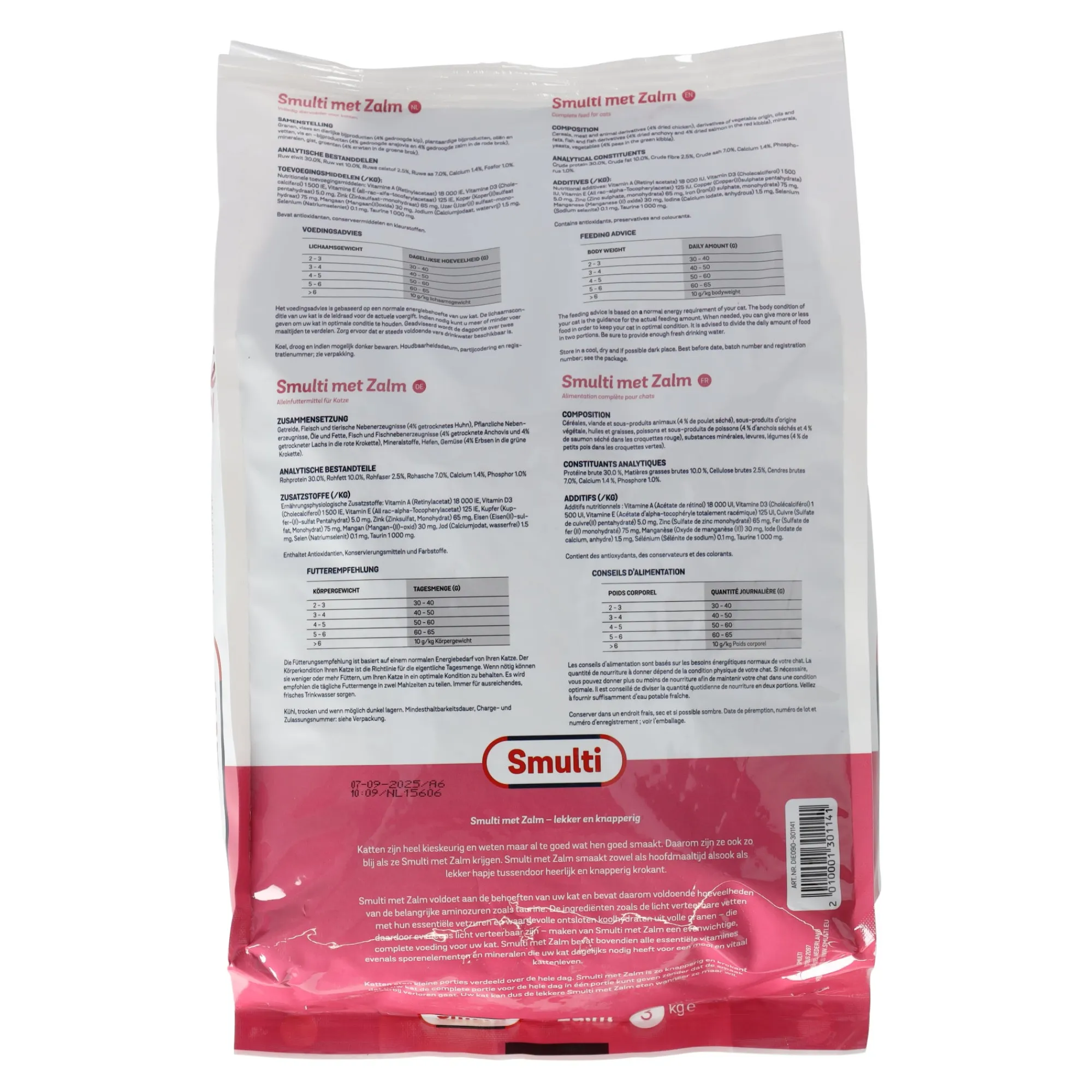 Smulti Kattenvoer>Voer kat adult zalm 3kg