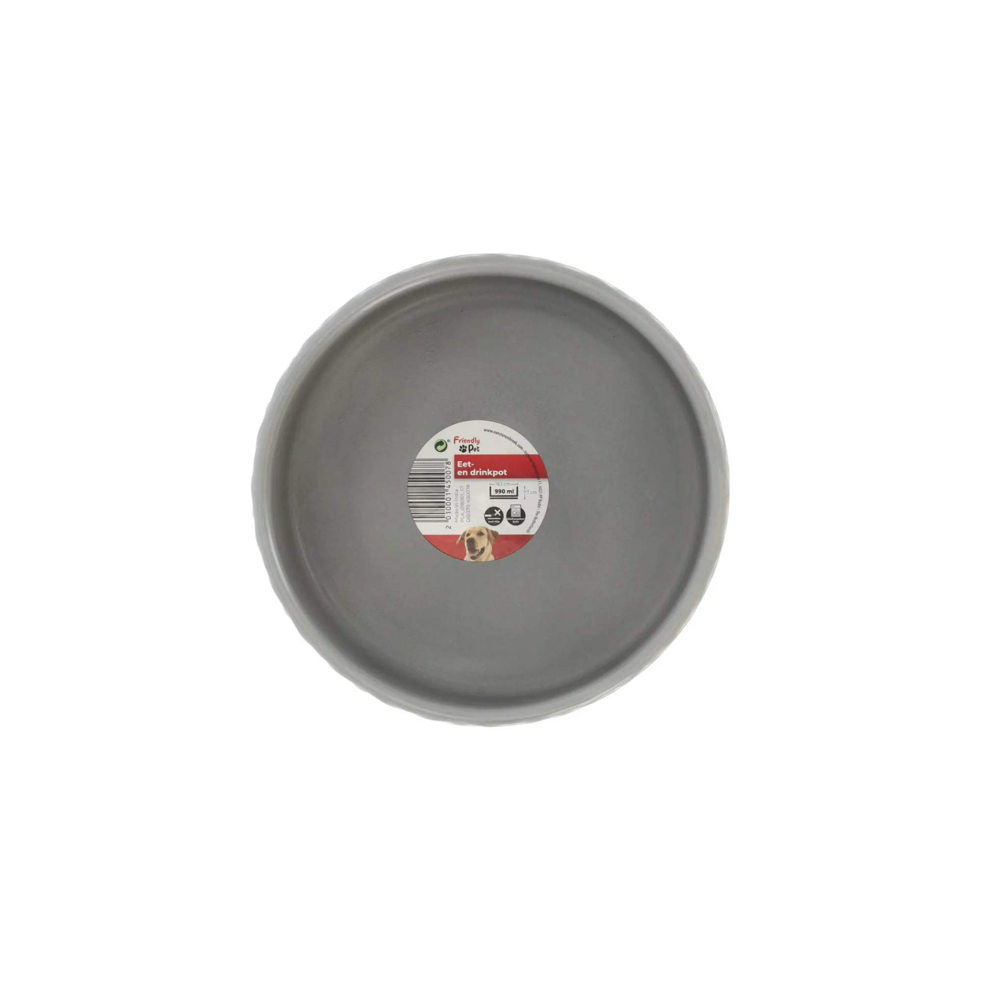 Friendly Pet Drink- En Voerbak Hond>Voerbak Bianco 990ml grijs