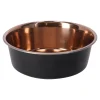 Friendly Pet Drink- En Voerbak Hond>Voerbak Ezra rvs zwart/koper D16,8cm 900ml FP