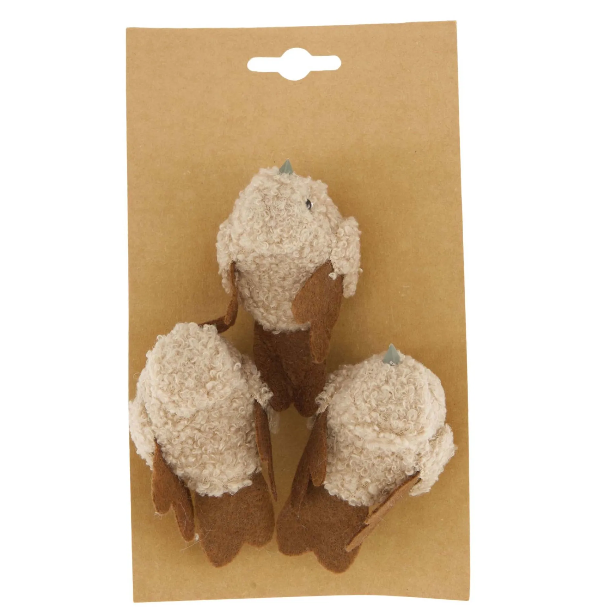 Natural Collections Woondecoratie>Vogel op clip bruin 3st