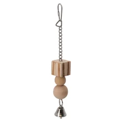 Friendly Pet Vogelspeelgoed>Vogelspeelgoed blok hout + bel