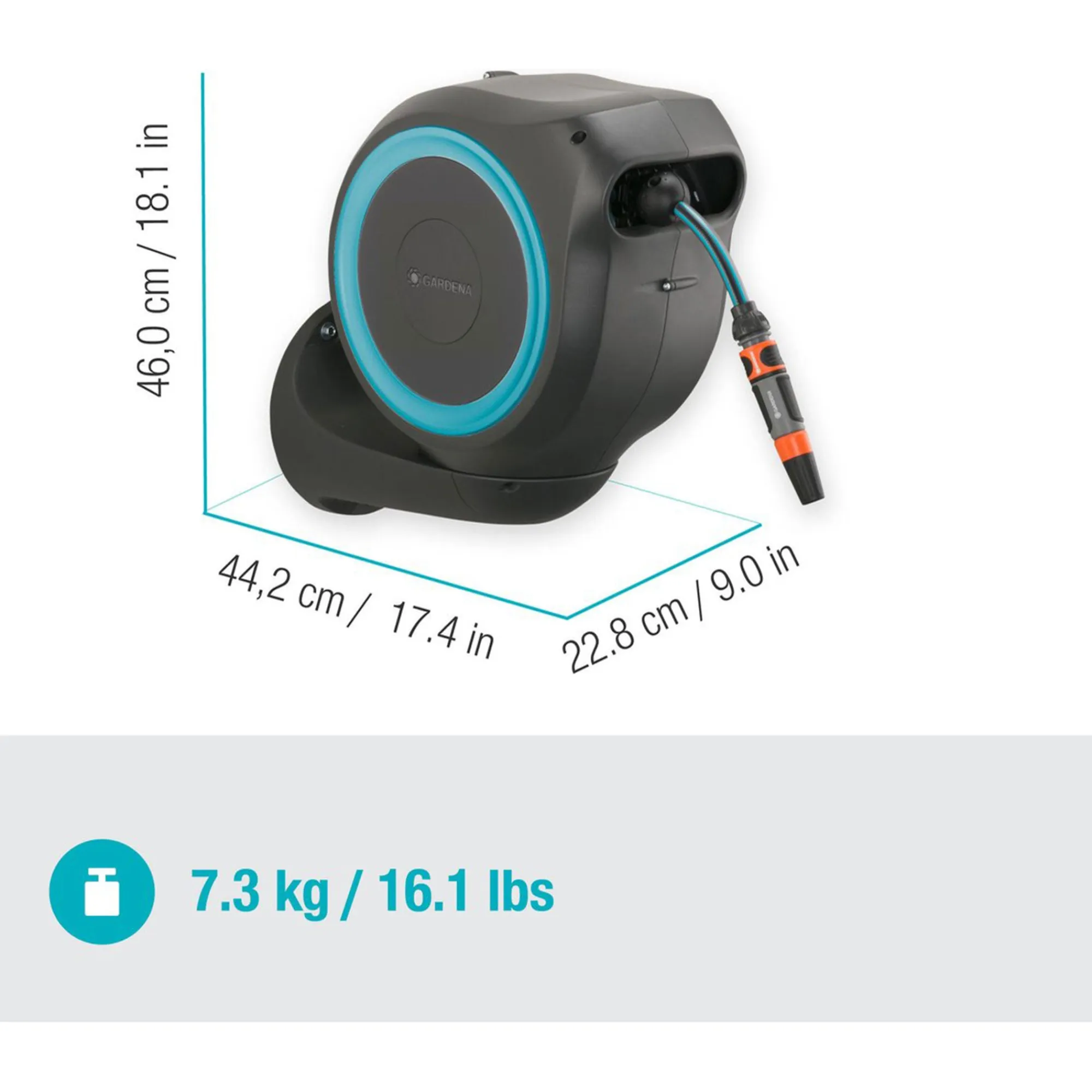 Gardena Pompen En Sproeien>Wand slangenbox 15 RollUp S
