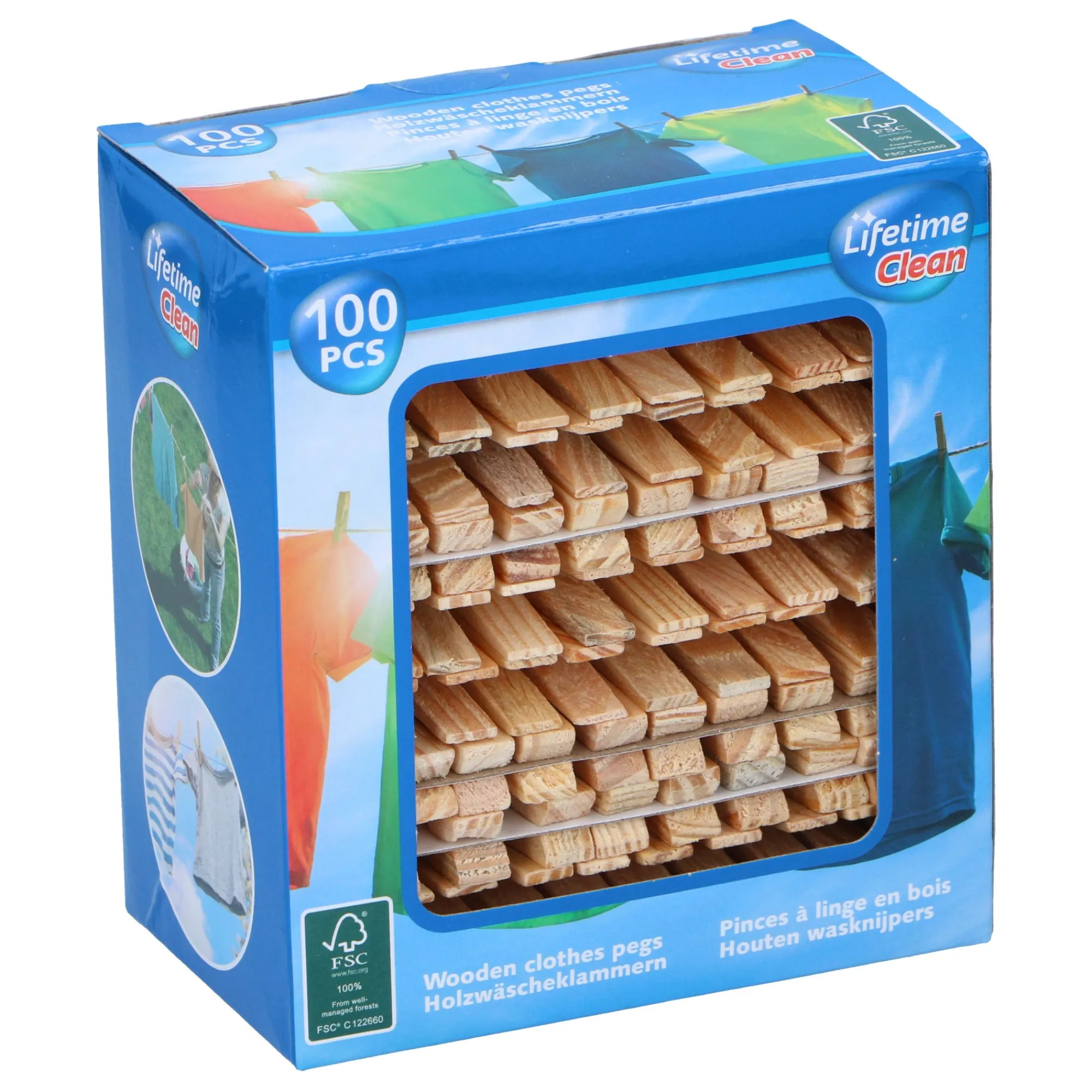 Lifetime Badkameraccessoires|Wassen En Drogen>Wasknijpers 100 stuks
