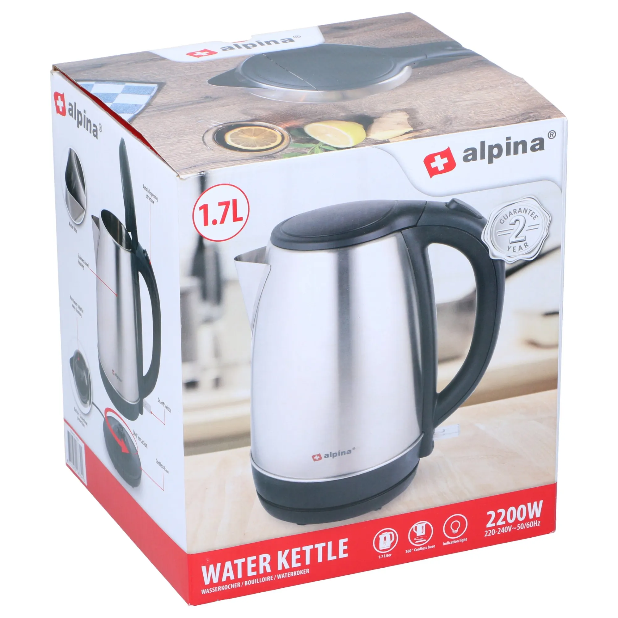 Alpina Koken & Tafelen>Waterkoker 1,7 L 1850-2200W