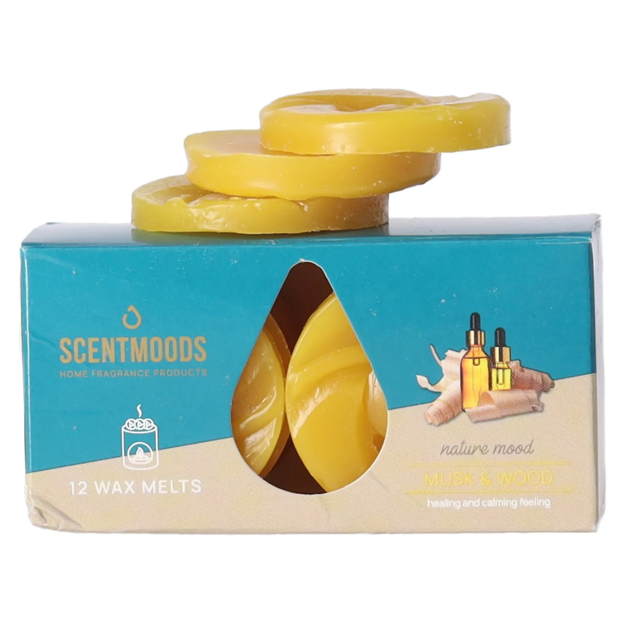Scentmoods Kaarsen>Waxmelts musk wood 12st