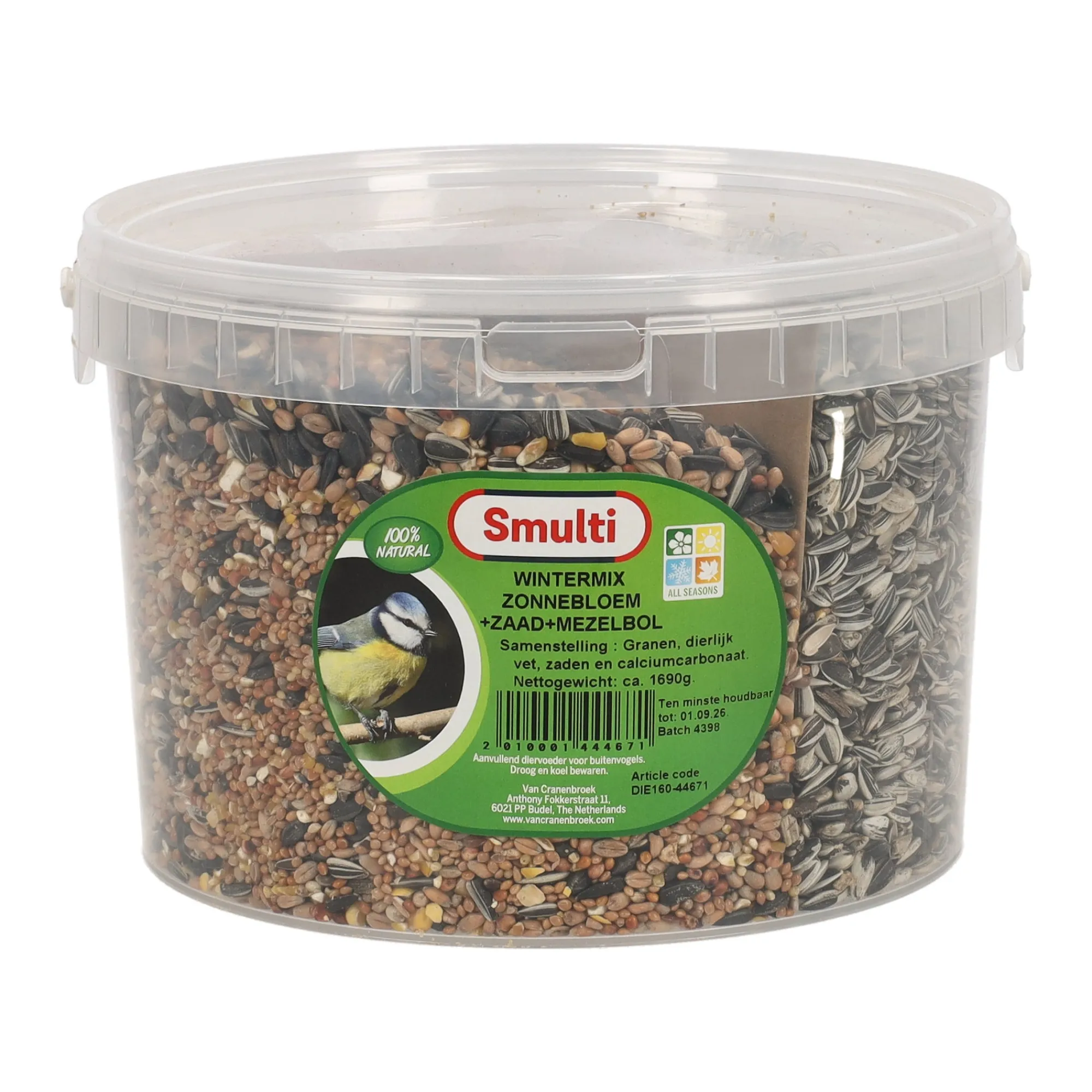 Smulti Vogelvoer>Wintermix zonnebloem met zaad, mezenbol