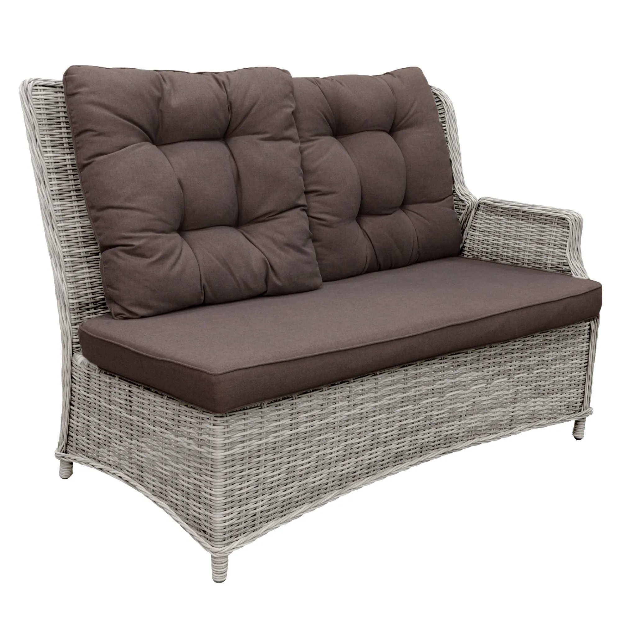 Bois le Duc Loungesets>2-zits bank links Aprano verstelbaar white grey